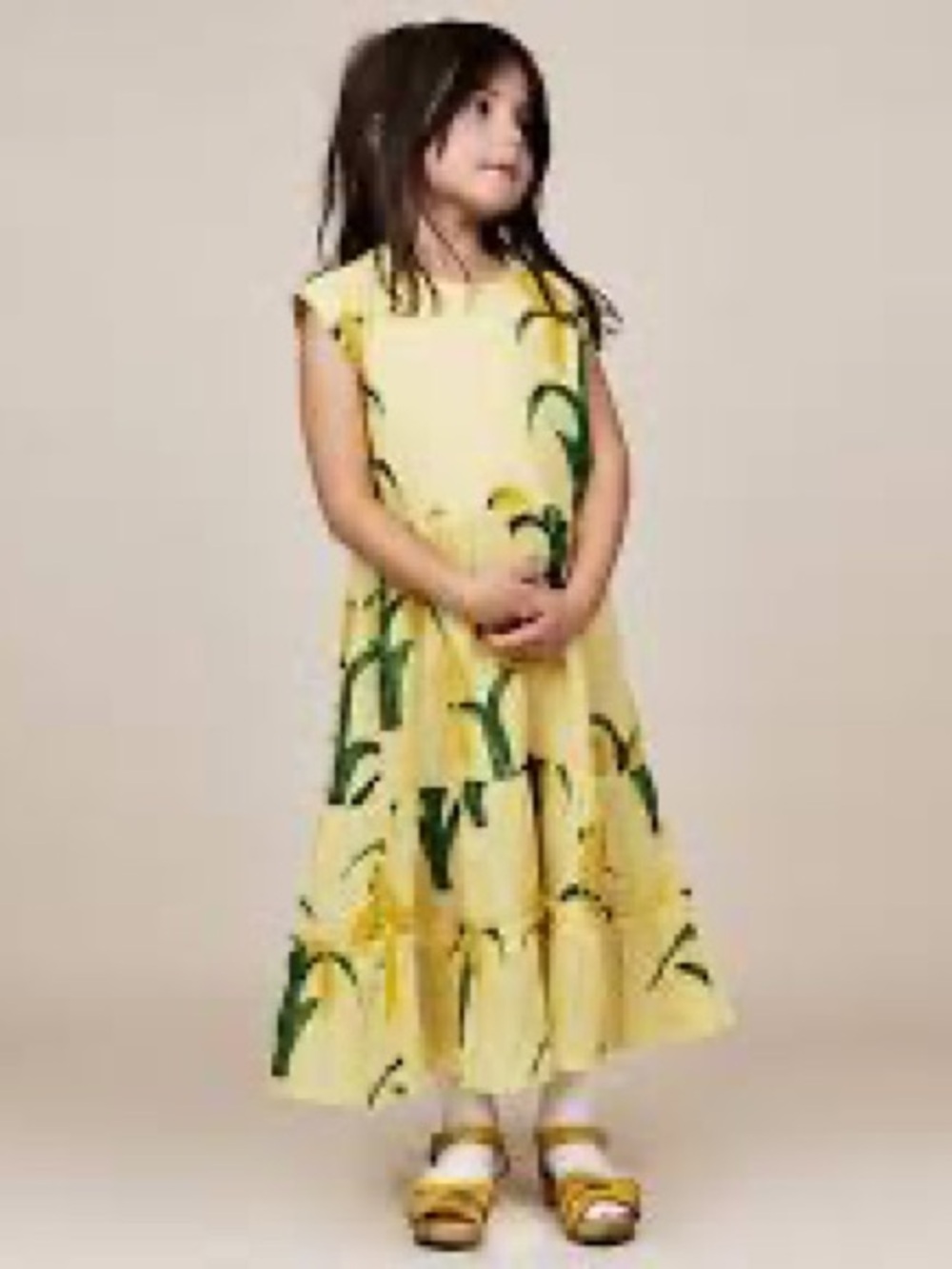 Mini Rodini Organic Cotton Parrot Maxi Dress - size 5-7